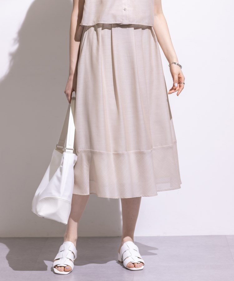 【インディヴィ/INDIVI】の【洗える/エアリー素材】巻き風ロングスカート 人気、トレンドファッション・服の通販 founy(ファニー) 　ファッション　Fashion　レディースファッション　WOMEN　スカート　Skirt　ロングスカート　Long Skirt　エアリー　Airy　カットソー　Cut And Sew　コンパクト　Compact　ストライプ　Stripe　セットアップ　Set Up　ティアード　Tiered　バランス　Balance　ポケット　Pocket　ランダム　Random　ロング　Long　夏　Summer　洗える　Washable　 other-1|ID: prp329100004533503 ipo3291000000032042584