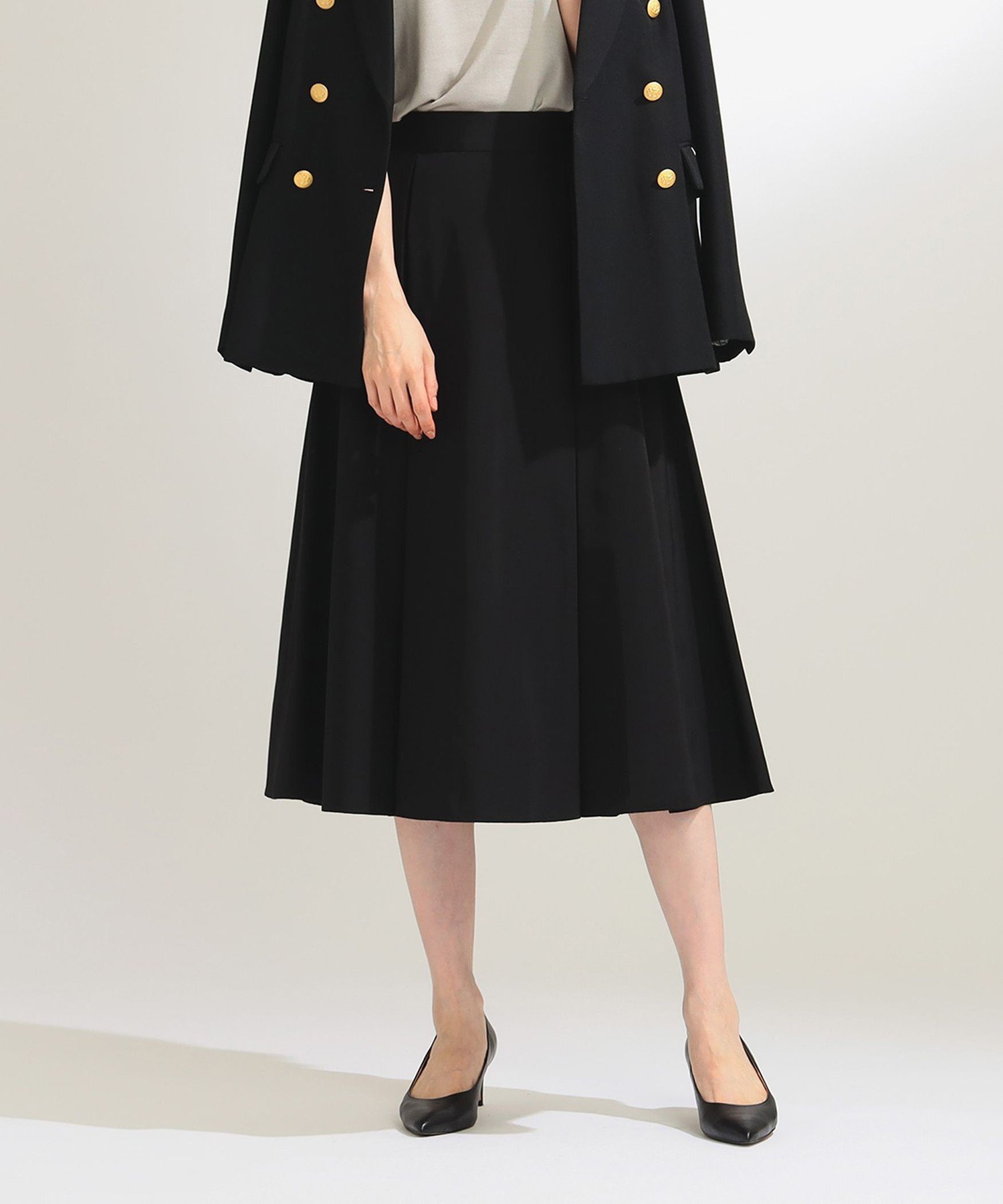 【デミルクス ビームス/Demi-Luxe BEAMS】の【4/24新規値下げ】ボックスタック フレアスカート* ビームスセレモニー2025 フォーマル 入学 入園 卒業 卒園 ママスーツ 七五三 インテリア・キッズ・メンズ・レディースファッション・服の通販 founy(ファニー) 　ファッション　Fashion　レディースファッション　WOMEN　スカート　Skirt　Aライン/フレアスカート　Flared A-Line Skirts　スーツ　Suits　スーツ スカート　Skirt　グログラン　Grosgrain　コンパクト　Compact　スーツ　Suit　フォーマル　Formal　フレア　Flare　フロント　Front　ボックス　Box　おすすめ　Recommend　エレガント 上品　Elegant　セレモニー　Ceremony　入学式　Entrance Ceremony　卒業式　Graduation Ceremony　BLACK|ID: prp329100004533506 ipo3291000000032357462