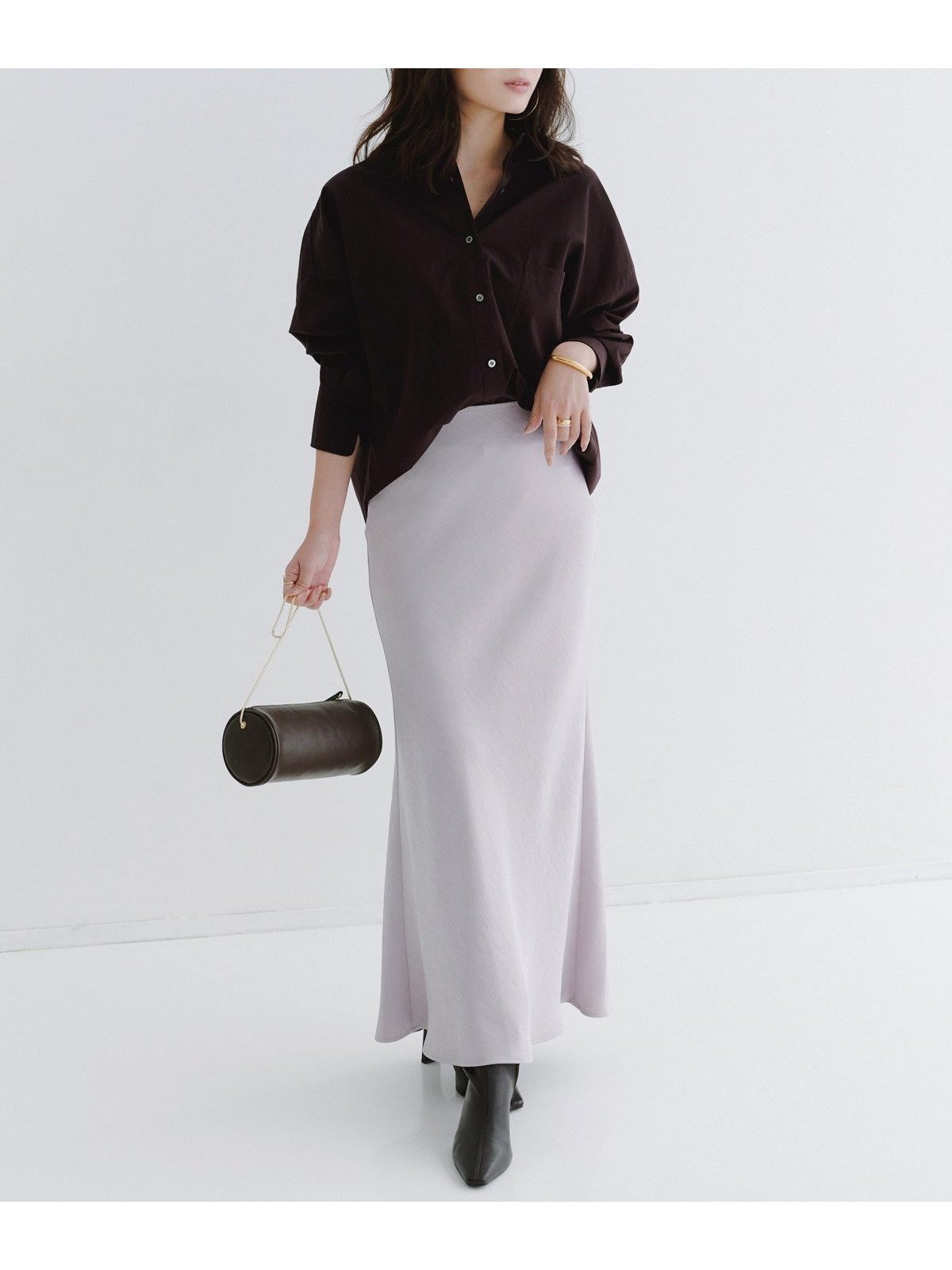 【アニュアンス/anuans】のサテンナロースカート インテリア・キッズ・メンズ・レディースファッション・服の通販 founy(ファニー) 　ファッション　Fashion　レディースファッション　Fashion for Women　スカート　Skirts　サテン　Satin, Glossy Fabric　シンプル　Simple, Minimal　バイアス　Bias, Diagonal Cut　ビンテージ　Vintage, Retro Style　GRAYISH PINK|ID: prp329100004533532 ipo3291000000034507649