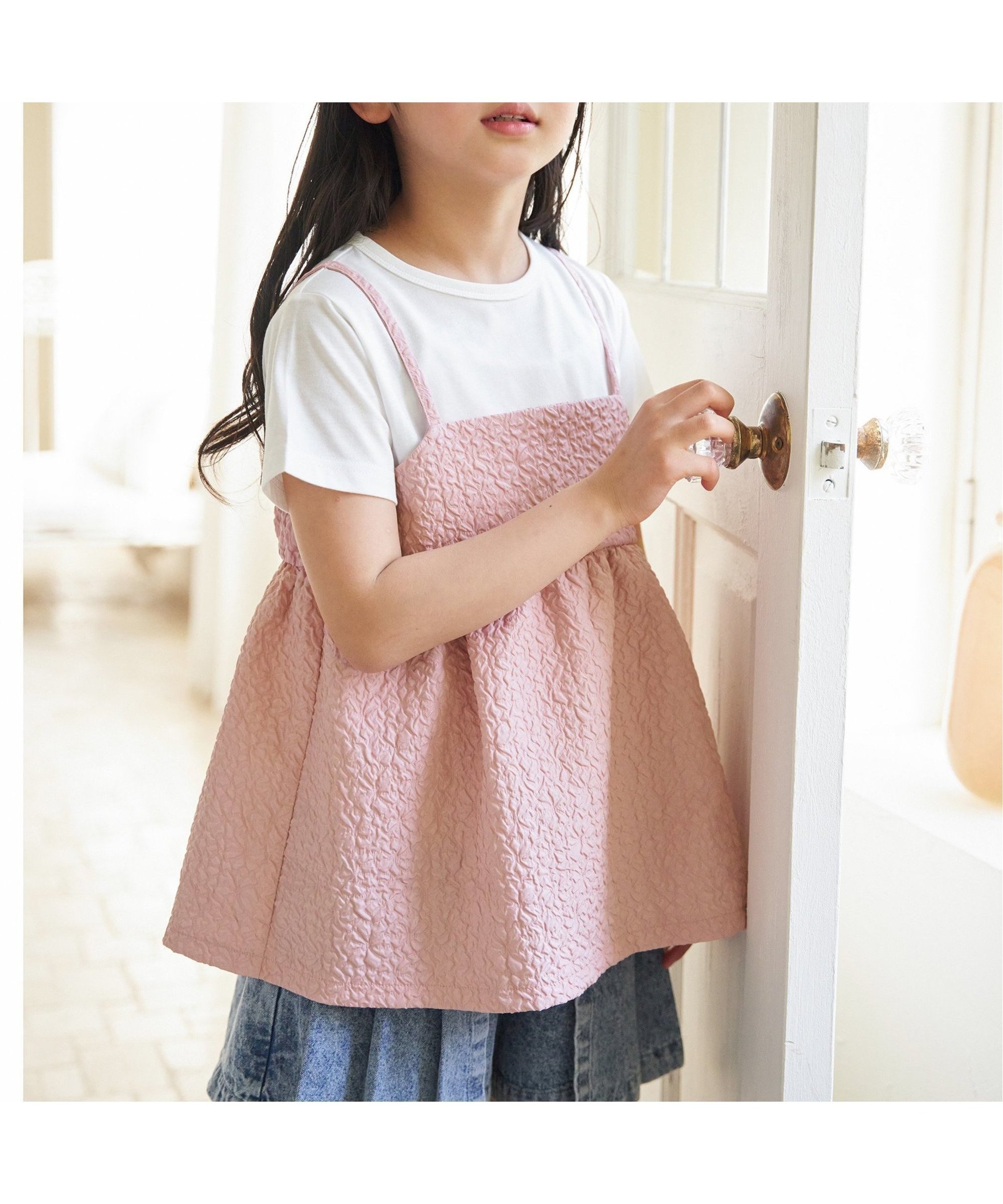 【イッカ/ikka / KIDS】の【WEB限定カラーあり】フクレジャガードキャミドッキングプルオーバー(120~160cm) 人気、トレンドファッション・服の通販 founy(ファニー) 　ファッション　Fashion　キッズファッション　KIDS　トップス・カットソー　Tops/Tees/Kids　カットソー　Cut And Sew　キャミソール　Camisole　コンビ　Combination　トレンド　Trend　ドッキング　Docking　人気　Popularity　半袖　Short Sleeve　無地　Plain Color　長袖　Long Sleeve　 other-1|ID: prp329100004533591 ipo3291000000032123337