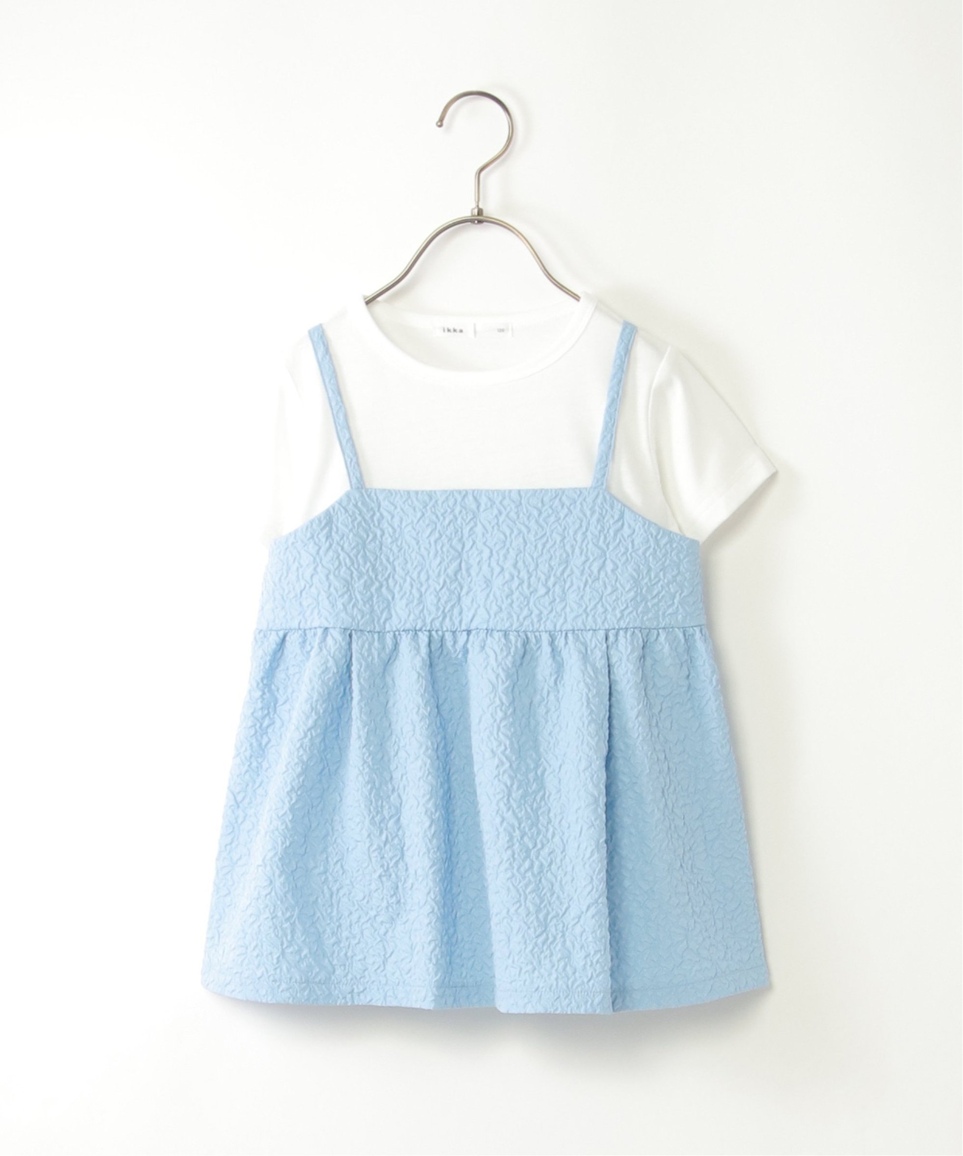 【イッカ/ikka / KIDS】の【WEB限定カラーあり】フクレジャガードキャミドッキングプルオーバー(120~160cm) インテリア・キッズ・メンズ・レディースファッション・服の通販 founy(ファニー) 　ファッション　Fashion　キッズファッション　KIDS　トップス・カットソー　Tops/Tees/Kids　カットソー　Cut And Sew　キャミソール　Camisole　コンビ　Combination　トレンド　Trend　ドッキング　Docking　人気　Popularity　半袖　Short Sleeve　無地　Plain Color　長袖　Long Sleeve　サックスブルー|ID: prp329100004533591 ipo3291000000032123341
