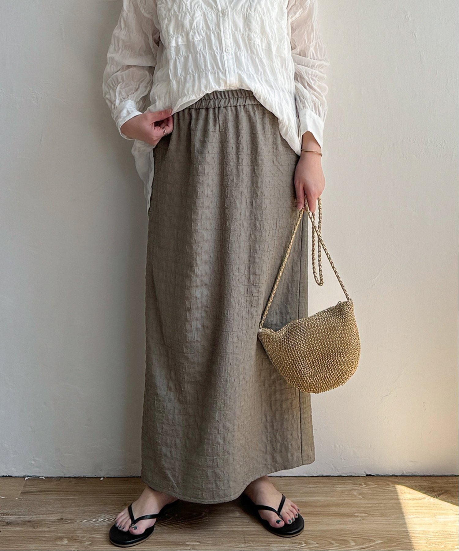 【エルビーシー/LBC】のジャカードIラインスカート インテリア・キッズ・メンズ・レディースファッション・服の通販 founy(ファニー) 　ファッション　Fashion　レディースファッション　WOMEN　スカート　Skirt　カットソー　Cut And Sew　シンプル　Simple　ジャカード　Jacquard　ジャケット　Jacket　ロング　Long　無地　Plain Color　グレー|ID: prp329100004533593 ipo3291000000032042956