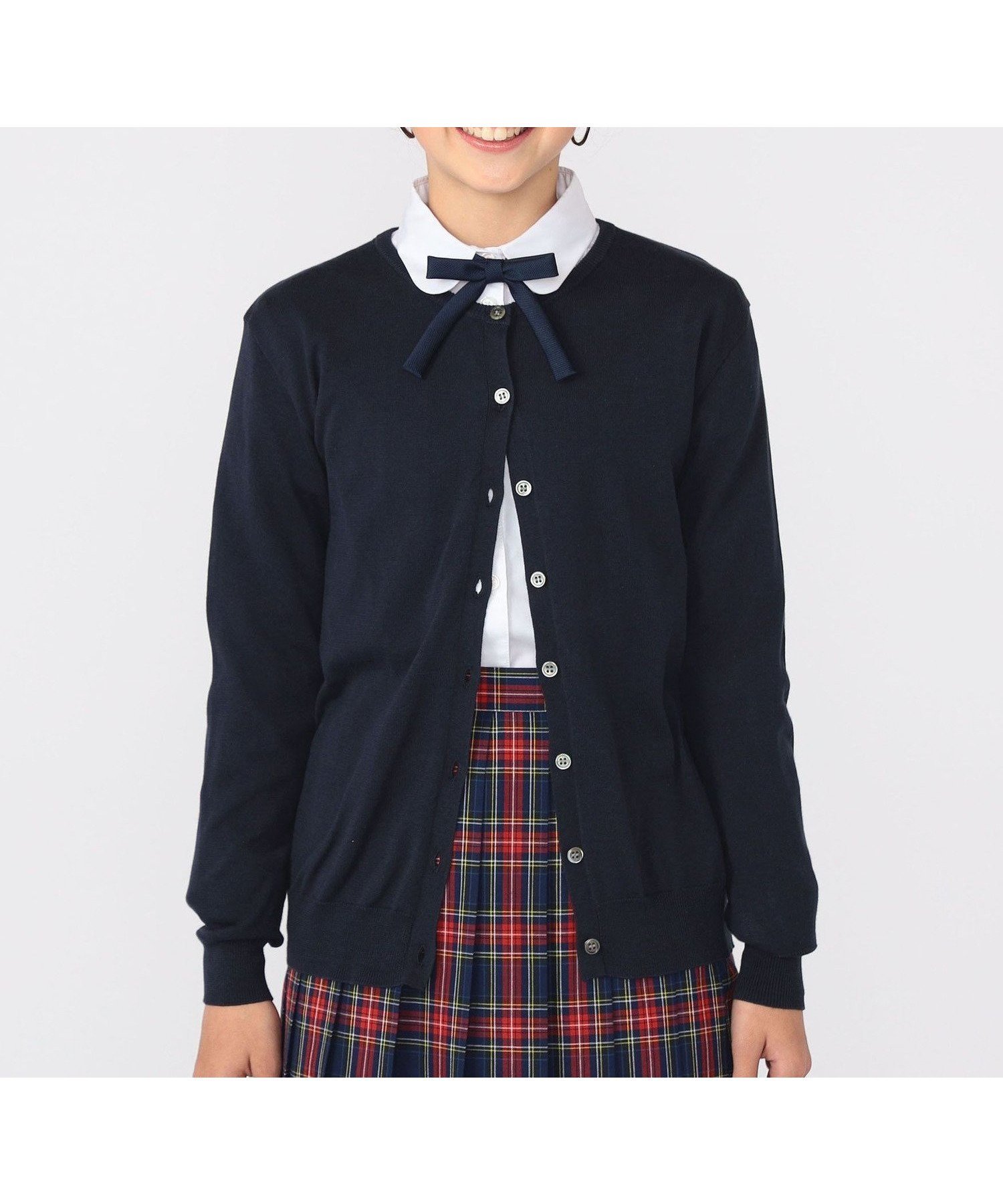 【シップス/SHIPS / KIDS】のSHIPS KIDS 140~150cm / 14GG クルーネック カーディガン インテリア・キッズ・メンズ・レディースファッション・服の通販 founy(ファニー) 　ファッション　Fashion　キッズファッション　KIDS　カーディガン　Cardigan　フォーマル　Formal　ベスト　Vest　ベーシック　Basic　無地　Plain Color　ネイビー|ID: prp329100004533620 ipo3291000000032043055
