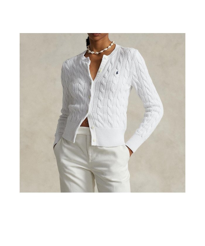 【ラルフローレン/RALPH LAUREN】のケーブルニット コットン クルーネック カーディガン インテリア・キッズ・メンズ・レディースファッション・服の通販 founy(ファニー) https://founy.com/ ファッション Fashion レディースファッション WOMEN トップス・カットソー Tops/Tshirt ニット Knit Tops カーディガン Cardigans カフス Cuffs カーディガン Cardigan スリム Slim フィット Fit リブニット Rib Knit 長袖 Long Sleeve |ID: prp329100004533625 ipo3291000000032043070