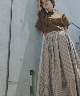 【エヌ ナチュラルビューティーベーシック/N.Natural Beauty basic】のストライプ切替フレアスカート 人気、トレンドファッション・服の通販 founy(ファニー) ファッション Fashion レディースファッション Ladies' Fashion Online スカート Skirt Aライン/フレアスカート Flared A-Line Skirts ストライプ Stripe バランス Balance フレア Flare 切替 Switching |ID:prp329100004533626