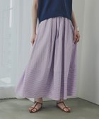 【エヌ ナチュラルビューティーベーシック/N.Natural Beauty basic】のストライプ切替フレアスカート パープルストライプ2|ID: prp329100004533626 ipo3291000000032653700
