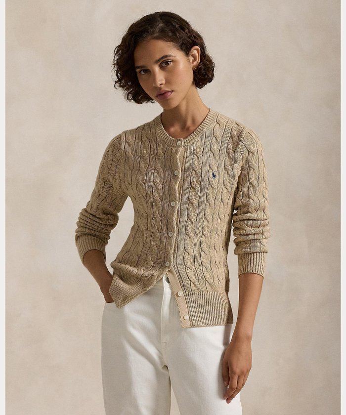 【ラルフローレン/RALPH LAUREN】のケーブルニット コットン クルーネック カーディガン インテリア・キッズ・メンズ・レディースファッション・服の通販 founy(ファニー) https://founy.com/ ファッション Fashion レディースファッション WOMEN トップス・カットソー Tops/Tshirt ニット Knit Tops カーディガン Cardigans カフス Cuffs カーディガン Cardigan スリム Slim フィット Fit リブニット Rib Knit 長袖 Long Sleeve |ID: prp329100004533633 ipo3291000000032043094