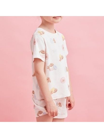 【ジェラート ピケ/gelato pique / KIDS】の【KIDS】ドーナツベア柄Tシャツ インテリア・キッズ・メンズ・レディースファッション・服の通販 founy(ファニー) 　ファッション　Fashion　キッズファッション　KIDS　カットソー　Cut And Sew　カラフル　Colorful　プリント　Print　ボトム　Bottom　PNK[066]|ID: prp329100004533639 ipo3291000000032043111