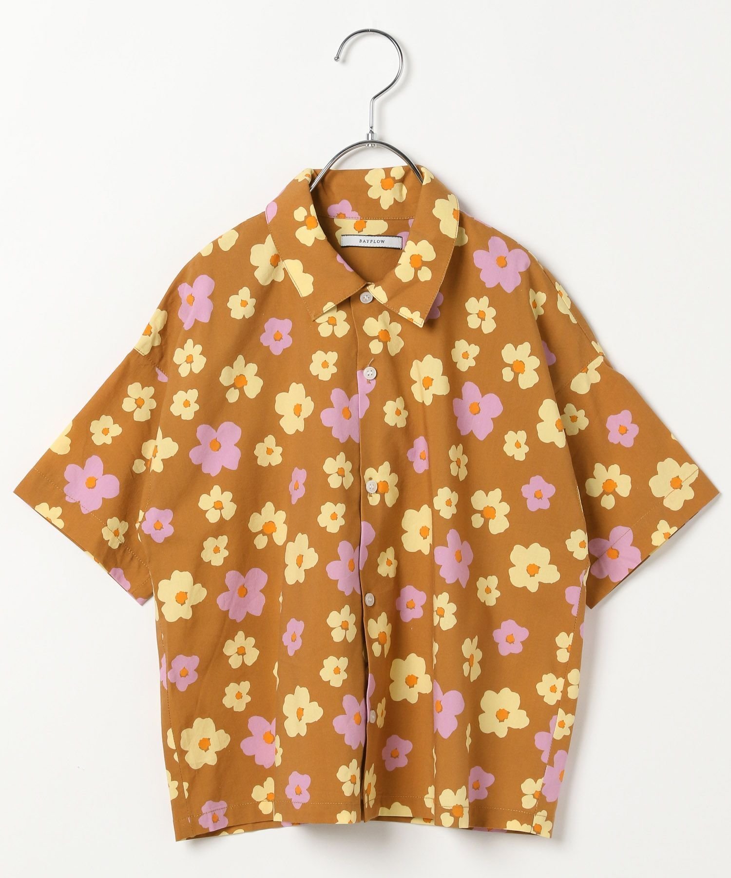 【ベイフロー/BAYFLOW / KIDS】のセットアップで着用可能 リゾート柄シャツ(KIDS) インテリア・キッズ・メンズ・レディースファッション・服の通販 founy(ファニー) 　ファッション　Fashion　キッズファッション　KIDS　おすすめ　Recommend　ショーツ　Shorts　セットアップ　Set Up　ビーチ　Beach　ボトム　Bottom　ポケット　Pocket　リゾート　Resort　ワイド　Wide　半袖　Short Sleeve　夏　Summer　ブラウン50|ID: prp329100004533688 ipo3291000000032043306