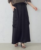 【コムサイズム/COMME CA ISM】のポリエステルマットサテン カーゴスカート ブラック|ID: prp329100004533691 ipo3291000000032736271
