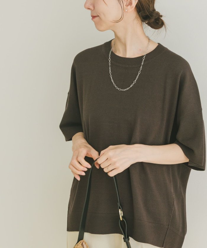 【その他のブランド/Other】のニットTシャツ インテリア・キッズ・メンズ・レディースファッション・服の通販 founy(ファニー) https://founy.com/ ファッション Fashion レディースファッション Fashion for Women トップス・カットソー Cut & Sew Tops ニット Knit Tops & Sweaters シャツ・ブラウス・オフィスカジュアル Elegant Blouses & Button-Ups ロングTシャツ・Tシャツ Longline T-Shirts & Tees 2025年 2025 2025春夏・S/S Spring/Summer 2025 SS25 なめらか Smooth, Silky Texture オレンジ Orange シンプル Simple, Minimal バランス Balance, Style Balance ベーシック Basic, Essential 夏 Summer S/S・春夏 SS, Spring/Summer, Warm Season 楽ちん Easy Fit, Comfortable |ID: prp329100004533708 ipo3291000000032611305