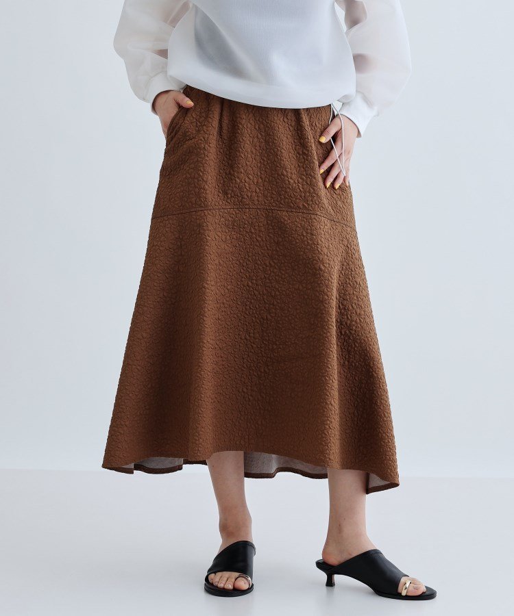 【インディヴィ/INDIVI】のマーメイドフレアスカート インテリア・キッズ・メンズ・レディースファッション・服の通販 founy(ファニー) 　ファッション　Fashion　レディースファッション　WOMEN　スカート　Skirt　Aライン/フレアスカート　Flared A-Line Skirts　シューズ　Shoes　シンプル　Simple　テクスチャー　Texture　マーメイド　Mermaid　エレガント 上品　Elegant　キャメルブラウン|ID: prp329100004533725 ipo3291000000032153184