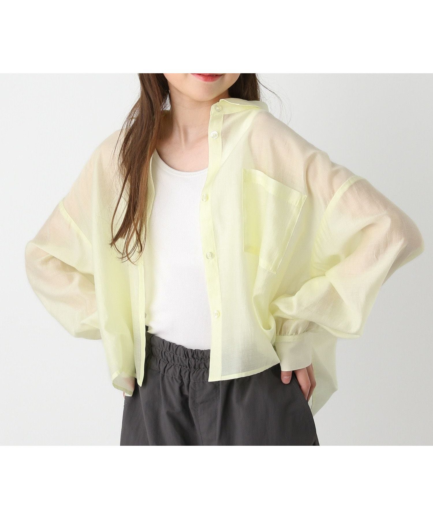 【グローバルワーク/GLOBAL WORK / KIDS】のイージーケアシアーシャツ長袖/キッズ/324591 インテリア・キッズ・メンズ・レディースファッション・服の通販 founy(ファニー) 　ファッション　Fashion　キッズファッション　KIDS　おすすめ　Recommend　インナー　Inner　キャミ　Cami　クロップド　Cropped　ショート　Short　シンプル　Simple　デニム　Denim　ボトム　Bottom　ロング　Long　長袖　Long Sleeve　イエロー62|ID: prp329100004533731 ipo3291000000032043489