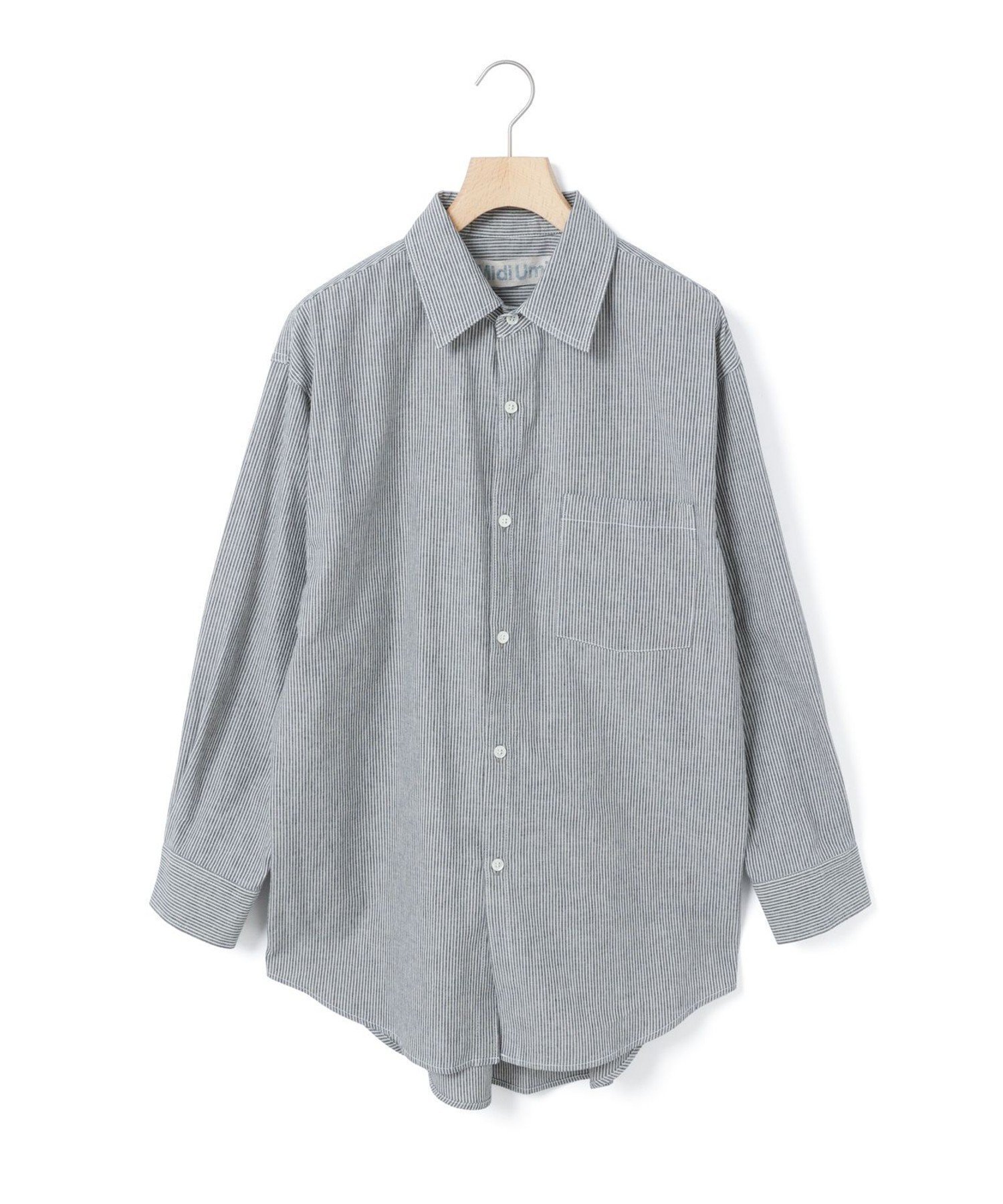【マーコート/MARcourt】のMidiUmi SOIL ビッグシャツ インテリア・キッズ・メンズ・レディースファッション・服の通販 founy(ファニー) 　ファッション　Fashion　レディースファッション　WOMEN　トップス・カットソー　Tops/Tshirt　シャツ/ブラウス　Shirts/Blouses　ストライプ　Stripe　タイプライター　Typewriter　ダンガリー　Dungarees　ビッグ　Big　フロント　Front　ベーシック　Basic　ポケット　Pocket　リネン　Linen　レギュラー　Regular　ワーク　Work　無地　Plain Color　長袖　Long Sleeve　ネイビーストライプ|ID: prp329100004533749 ipo3291000000032043558