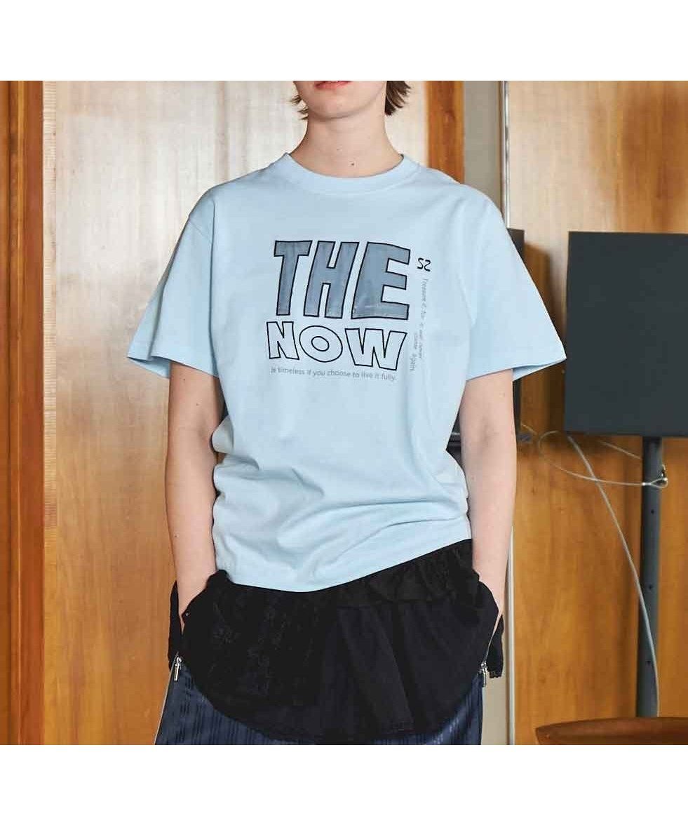 【メゾンスペシャル/MAISON SPECIAL】のTHE NOW Logo T-shirt インテリア・キッズ・メンズ・レディースファッション・服の通販 founy(ファニー) 　ファッション　Fashion　レディースファッション　Fashion for Women　トップス・カットソー　Cut & Sew Tops　シャツ・ブラウス・オフィスカジュアル　Elegant Blouses & Button-Ups　ロングTシャツ・Tシャツ　Longline T-Shirts & Tees　カットソー　Cut and Sewn Top　リラックス　Relax, Relaxed Fit　ロング　Long, Long-Length　夏　Summer　BLU|ID: prp329100004533759 ipo3291000000032622475