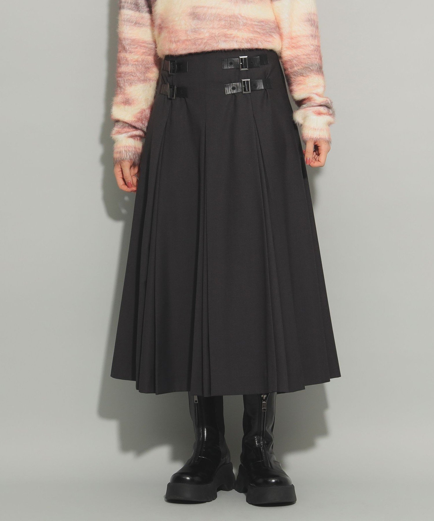【ビームス ウイメン/BEAMS】の【6/12再値下げ】キルト ベルト タック スカート インテリア・キッズ・メンズ・レディースファッション・服の通販 founy(ファニー) 　ファッション　Fashion　レディースファッション　Ladies' Fashion Online　スカート　Skirt　ベルト　Belts　キルト　Quilt　クラシカル　Classical　ソックス　Socks　タイツ　Tights　フロント　Front　GREY|ID: prp329100004533778 ipo3291000000032678130