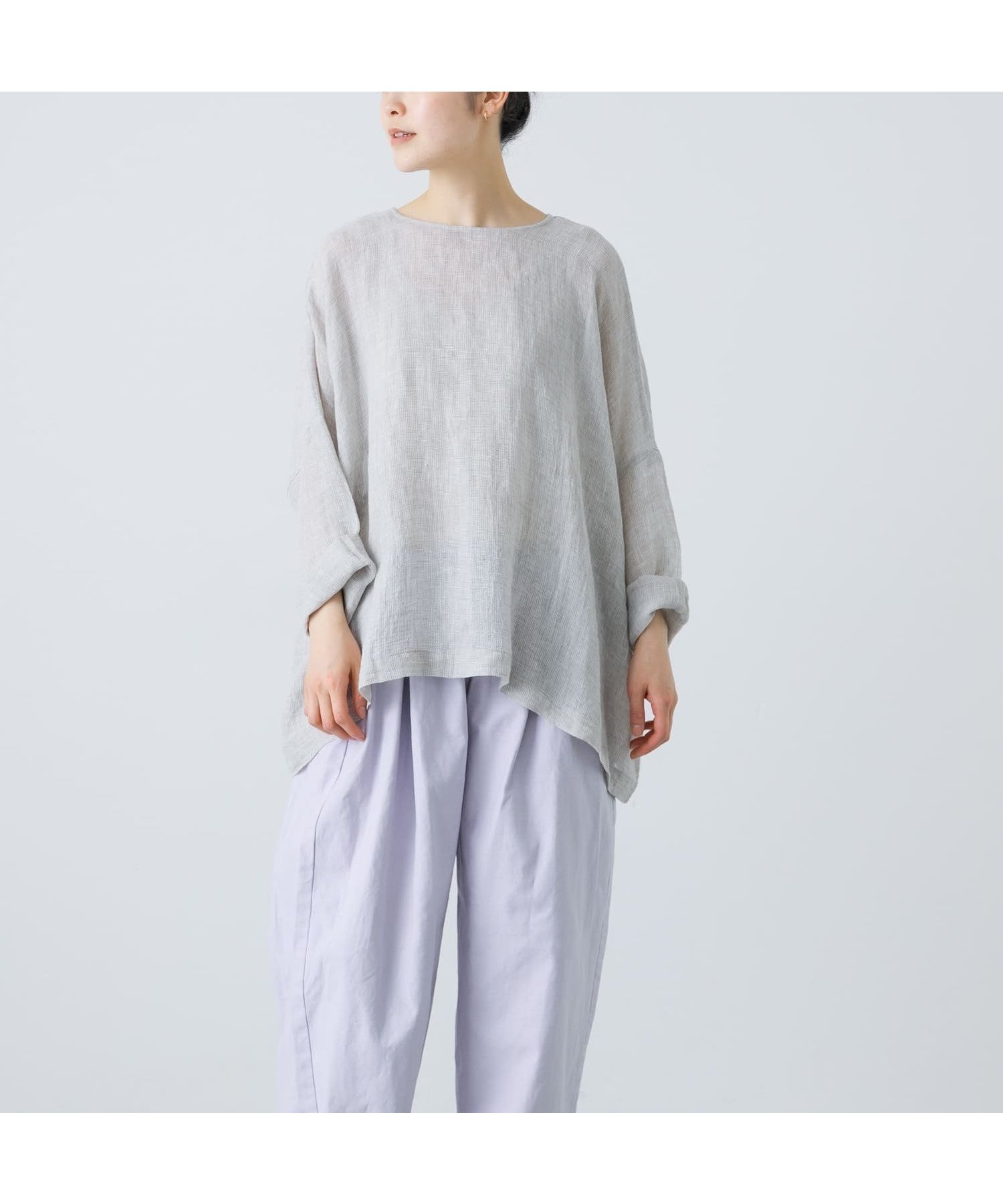 【かぐれ/kagure / URBAN RESEARCH】のシアーリネンワイドプルオーバー インテリア・キッズ・メンズ・レディースファッション・服の通販 founy(ファニー) 　ファッション　Fashion　レディースファッション　WOMEN　トップス・カットソー　Tops/Tshirt　プルオーバー　Pullover　2025年　2025　2025春夏・S/S　Ss,Spring/Summer,2025　おすすめ　Recommend　リネン　Linen　ロング　Long　ワイド　Wide　エレガント 上品　Elegant　夏　Summer　S/S・春夏　Ss・Spring/Summer　長袖　Long Sleeve　L.GRAY|ID: prp329100004533845 ipo3291000000032043949