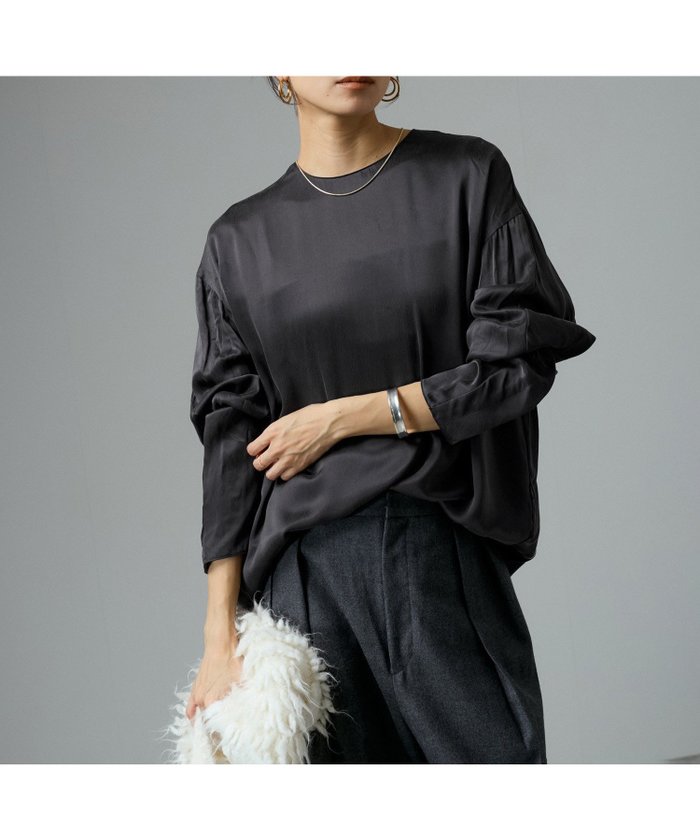【サロン アダム エ ロペ/SALON adam et rope'】の24AW GENTLE SILK ラウンドヘムTブラウスセットアップ対応】 インテリア・キッズ・メンズ・レディースファッション・服の通販 founy(ファニー) https://founy.com/ ファッション Fashion レディースファッション WOMEN トップス・カットソー Tops/Tshirt シャツ/ブラウス Shirts/Blouses ヴィンテージ Vintage 洗える Washable サテン Satin シルク Silk シンプル Simple セットアップ Set Up ダウン Down チュニック Tunic デニム Denim 定番 Standard なめらか Smooth ブラウジング Browsing ポケット Pocket ミドル Middle 冬 Winter おすすめ Recommend 夏 Summer 2024年 2024 エレガント 上品 Elegant 2024-2025秋冬・A/W Aw/Autumn/Winter/Fw/Fall/2024-2025 |ID: prp329100004533854 ipo3291000000032043987