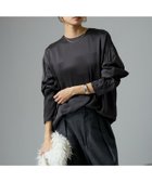 【サロン アダム エ ロペ/SALON adam et rope'】の24AW GENTLE SILK ラウンドヘムTブラウスセットアップ対応】 チャコール(06)|ID: prp329100004533854 ipo3291000000032043990