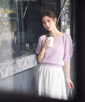 【プロポーション ボディドレッシング/PROPORTION BODY DRESSING】のラメ入り透かし編みニット 人気、トレンドファッション・服の通販 founy(ファニー) ファッション Fashion レディースファッション WOMEN トップス・カットソー Tops/Tshirt ニット Knit Tops デコルテ Decolletage 透かし Watermark |ID:prp329100004533866