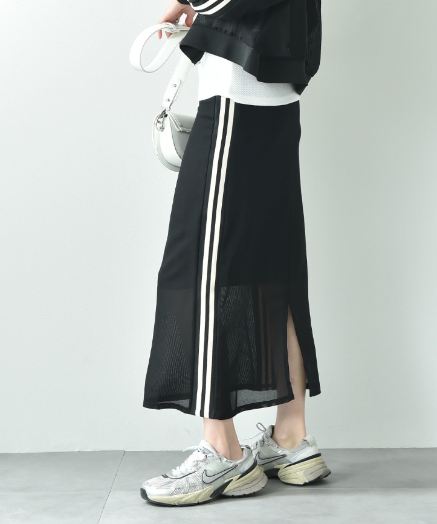 【インタープラネット/INTERPLANET】のカノコメッシュサイドラインリブナロースカート 人気、トレンドファッション・服の通販 founy(ファニー) 　ファッション　Fashion　レディースファッション　WOMEN　スカート　Skirt　テクスチャー　Texture　鹿の子　Pique　 other-1|ID: prp329100004533912 ipo3291000000032044222
