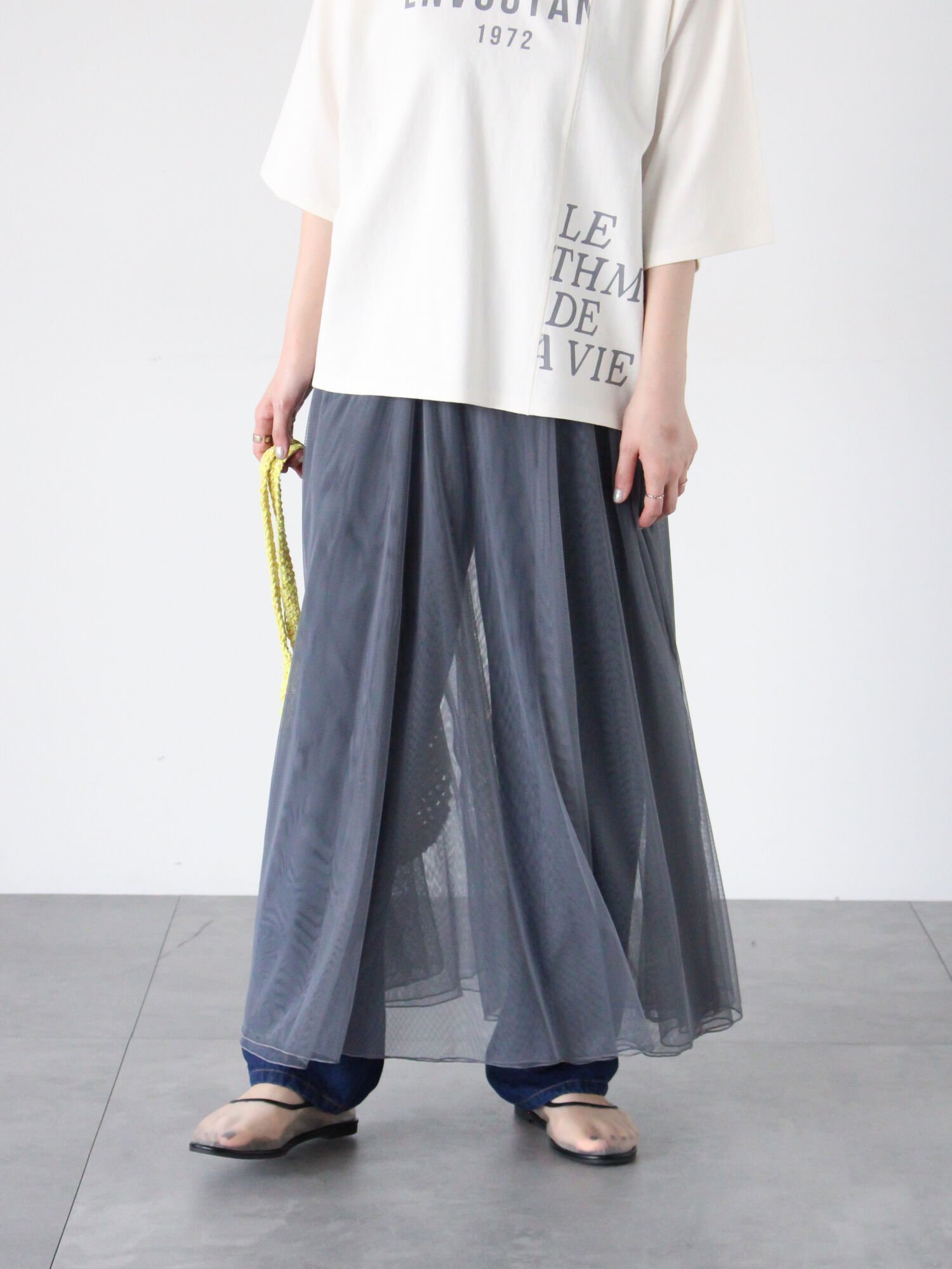 【テチチ/Te chichi】のチュールギャザースカート インテリア・キッズ・メンズ・レディースファッション・服の通販 founy(ファニー) 　ファッション　Fashion　レディースファッション　WOMEN　スカート　Skirt　おすすめ　Recommend　エアリー　Airy　ギャザー　Gather　スウェット　Sweat　チュール　Tulle　パーカー　Hoodie　エレガント 上品　Elegant　チャコールグレー|ID: prp329100004533914 ipo3291000000032044251