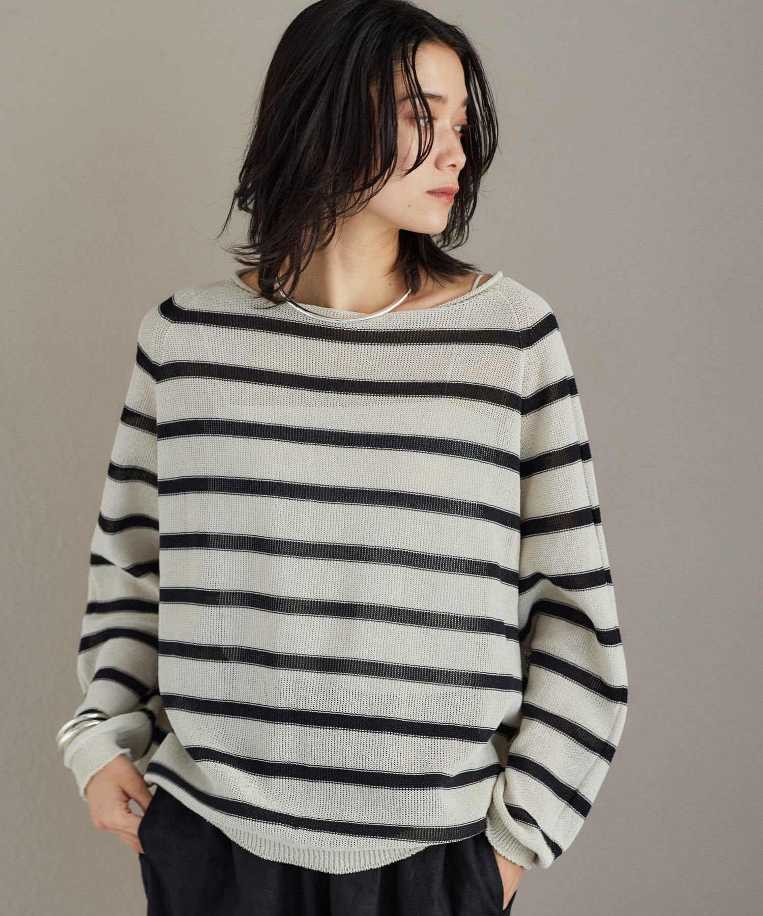 【バンヤードストーム/BARNYARDSTORM】のボーダーペーパーニット 人気、トレンドファッション・服の通販 founy(ファニー) 　ファッション　Fashion　レディースファッション　WOMEN　トップス・カットソー　Tops/Tshirt　ニット　Knit Tops　スリット　Slit　タイトスカート　Tight Skirt　ボーダー　Border　 other-1|ID: prp329100004533941 ipo3291000000032238436