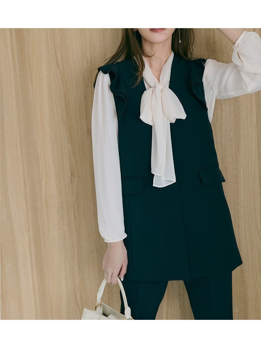 【セルフォード/CELFORD】のフリルスリーブジレ インテリア・キッズ・メンズ・レディースファッション・服の通販 founy(ファニー) 　雑誌掲載アイテム　Magazine Items　ファッション雑誌　Fashion Magazines　ストーリィ　STORY　ファッション　Fashion　レディースファッション　WOMEN　アウター　Coat Outerwear　トップス・カットソー　Tops/Tshirt　ベスト/ジレ　Gilets/Vests　3月号　March Issue　ショルダー　Shoulder　デニム　Denim　パターン　Pattern　フリル　Frills　フレア　Flare　マーメイド　Mermaid　雑誌　Magazine　BLK[009]|ID: prp329100004533951 ipo3291000000032044391