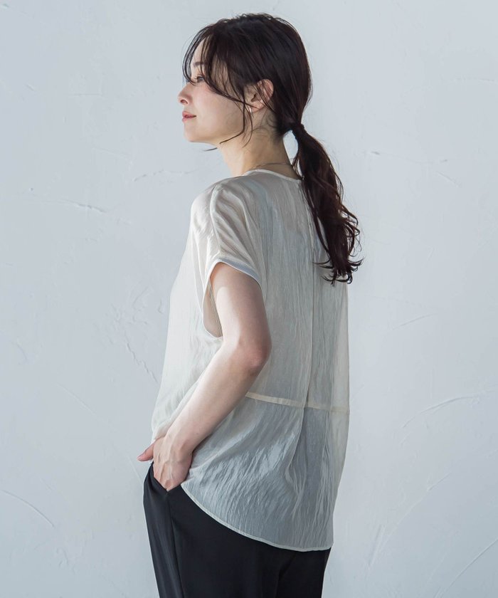 【ロートレ アモン/LAUTRE AMONT】の【一部店舗限定販売】シャイニーシアーコンビプルオーバー≪手洗い可能≫ インテリア・キッズ・メンズ・レディースファッション・服の通販 founy(ファニー) https://founy.com/ ファッション Fashion レディースファッション Ladies' Fashion Online トップス・カットソー Tops/Tshirt プルオーバー Pullover シアー Sheer シャイニー Shiny エレガント 上品 Elegant |ID: prp329100004533956 ipo3291000000032646820