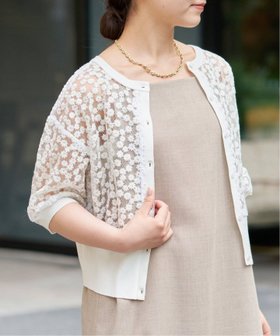 【イエナ/IENA】のフラワーレースハーフスリーブニット カーディガン 人気、トレンドファッション・服の通販 founy(ファニー) ファッション Fashion レディースファッション Ladies' Fashion Online トップス・カットソー Tops/Tshirt ニット Knit Tops カーディガン Cardigans 2025年 2025 2025春夏・S/S Ss,Spring/Summer,2025 おすすめ Recommend カーディガン Cardigan コンパクト Compact シアー Sheer スリーブ Sleeve ハーフ Half バランス Balance フラワー Flower ボトム Bottom レース Race 夏 Summer |ID:prp329100004533961