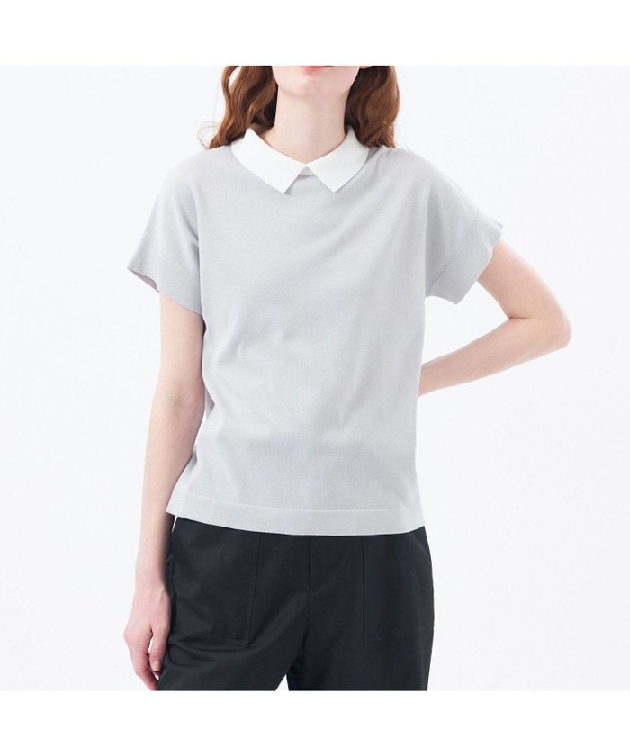 【マッキントッシュ フィロソフィー/MACKINTOSH PHILOSOPHY】の【Bicolor Knit Polo(バイカラーニットポロ)】ハーフスリーブ インテリア・キッズ・メンズ・レディースファッション・服の通販 founy(ファニー) https://founy.com/ ファッション Fashion レディースファッション Ladies' Fashion Online トップス・カットソー Tops/Tshirt ニット Knit Tops おすすめ Recommend ストレート Straight スリーブ Sleeve ハーフ Half エレガント 上品 Elegant 夏 Summer 春 Spring |ID: prp329100004533985 ipo3291000000032594585