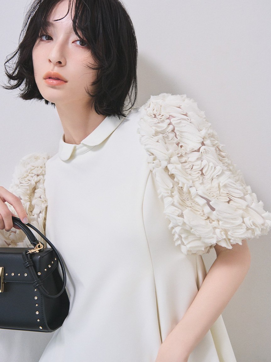 【セルフォード/CELFORD】の襟付きデザインブラウス インテリア・キッズ・メンズ・レディースファッション・服の通販 founy(ファニー) 　雑誌掲載アイテム　Magazine Items　ファッション雑誌　Fashion Magazines　ビジンヒャッカ　美人百花　ファッション　Fashion　レディースファッション　WOMEN　トップス・カットソー　Tops/Tshirt　シャツ/ブラウス　Shirts/Blouses　2月号　February Issue　3月号　March Issue　シフォン　Chiffon　ダブル　Double　チュール　Tulle　ドッキング　Docking　フレア　Flare　ボックス　Box　切替　Switching　雑誌　Magazine　IVR[003]|ID: prp329100004533996 ipo3291000000032044574
