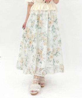 【アクシーズファム/axes femme】の花柄シアージャカードスカート 人気、トレンドファッション・服の通販 founy(ファニー) ファッション Fashion レディースファッション WOMEN スカート Skirt おすすめ Recommend エレガント 上品 Elegant プリント Print モチーフ Motif ロング Long 夏 Summer |ID:prp329100004533999