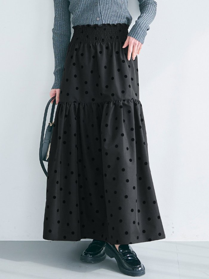【コカ/COCA】のドット柄フロッキーティアードスカート インテリア・キッズ・メンズ・レディースファッション・服の通販 founy(ファニー) https://founy.com/ ファッション Fashion レディースファッション WOMEN スカート Skirt ティアードスカート Tiered Skirts アクリル Acrylic ドット Dot プリント Print ポケット Pocket |ID: prp329100004534005 ipo3291000000032044608
