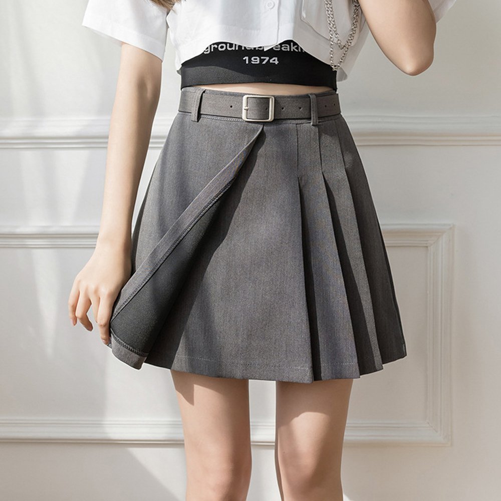 【ミニミニストア/miniministore】のボックス プリーツスカート レディース インテリア・キッズ・メンズ・レディースファッション・服の通販 founy(ファニー) 　ファッション　Fashion　レディースファッション　WOMEN　スカート　Skirt　プリーツスカート　Pleated Skirts　ショート　Short　スニーカー　Sneakers　プリーツ　Pleats　ボックス　Box　ミニスカート　Mini Skirt　台形　Trapezoid　夏　Summer　春　Spring　S/S・春夏　Ss・Spring/Summer　無地　Plain Color　グレー|ID: prp329100004534023 ipo3291000000032044683