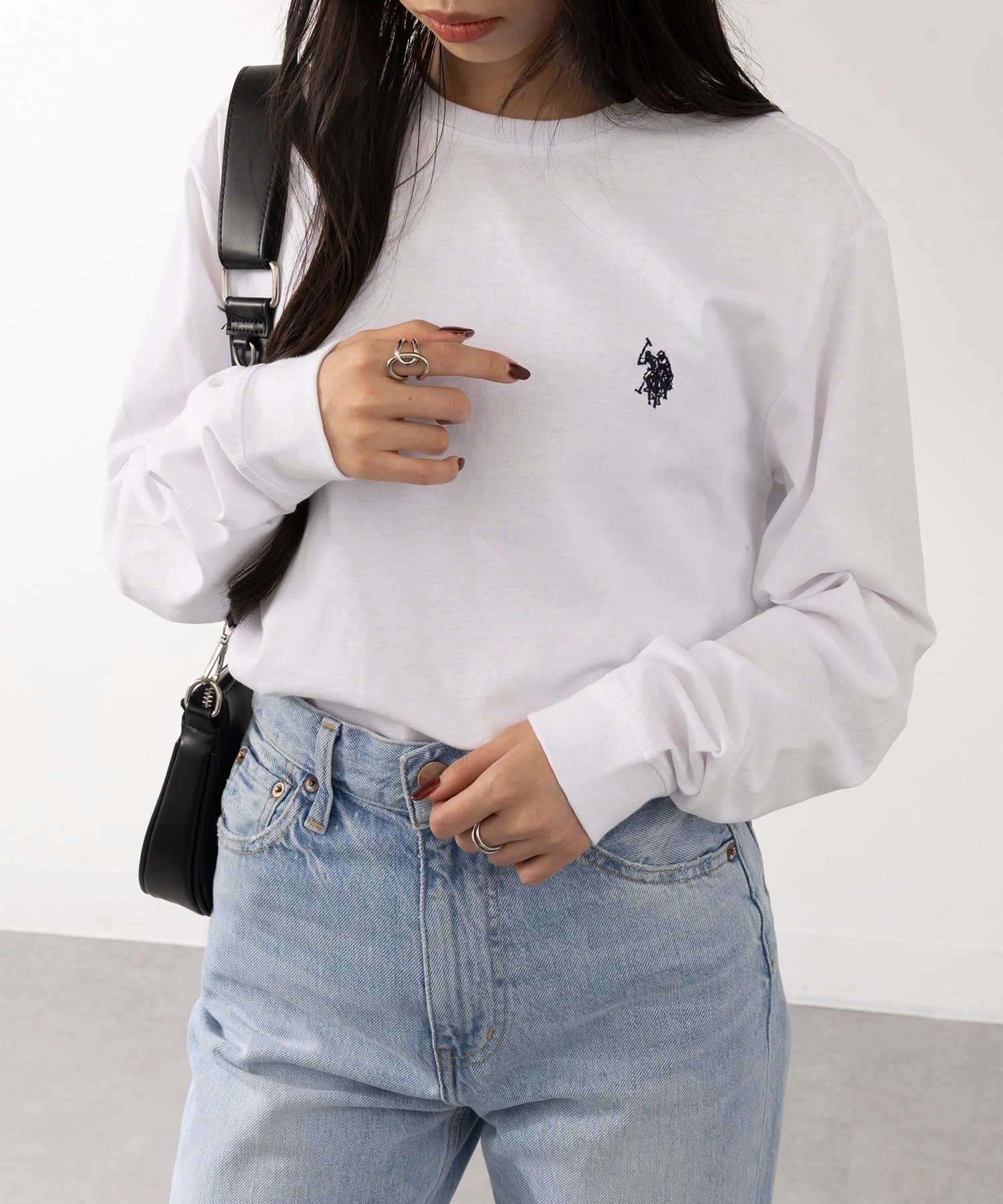【セットアップセブン/SETUP7】のU.S. POLO ASSN./クラシカルポニー ワンポイントロゴ ロンTシャツ インテリア・キッズ・メンズ・レディースファッション・服の通販 founy(ファニー) 　ファッション　Fashion　レディースファッション　Fashion for Women　トップス・カットソー　Cut & Sew Tops　シャツ・ブラウス・オフィスカジュアル　Elegant Blouses & Button-Ups　ロングTシャツ・Tシャツ　Longline T-Shirts & Tees　厚底　Platform Shoes　カーゴパンツ　Cargo Pants, Utility Pants　スニーカー　Sneakers, Trainers　スポーツ　Sports, Activewear　スリーブ　Sleeve, Long Sleeve / Short Sleeve　ダウン　Down, Puffer　デニム　Denim, Jeans Material　トレンド　Trend, Trending Now　定番　Standard, Basic Item　人気　Popular, Best Seller　ベーシック　Basic, Essential　半袖　Short Sleeve, Half Sleeve　ムートン　Shearling, Mouton　ロング　Long, Long-Length　ワイド　Wide, Wide Fit　ワンポイント　One Point, Statement Accent　再入荷　Restock / Back in Stock　WHT|ID: prp329100004534033 ipo3291000000033673451