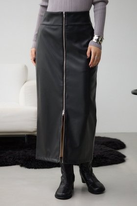 【アズール バイ マウジー/AZUL by moussy】のフェイクレザーZIPタイトスカート 人気、トレンドファッション・服の通販 founy(ファニー) ファッション Fashion レディースファッション WOMEN スカート Skirt 2024年 2024 2024-2025秋冬・A/W Aw/Autumn/Winter/Fw/Fall/2024-2025 ジップ Zip スウェット Sweat タイトスカート Tight Skirt フェイクレザー Faux Leather フロント Front 冬 Winter A/W・秋冬 Aw・Autumn/Winter・Fw・Fall-Winter |ID:prp329100004534036