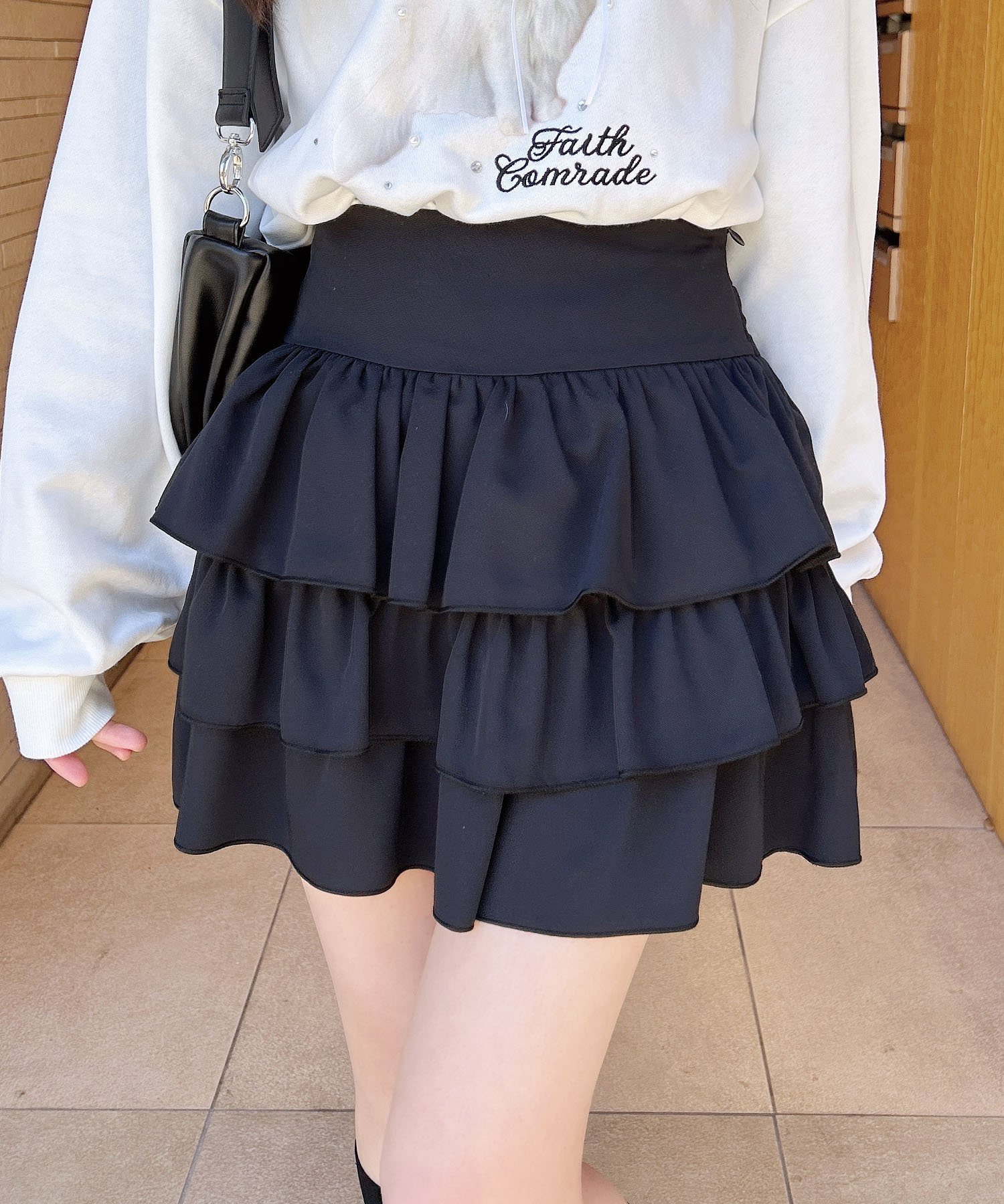 【イング/INGNI】のINGNI/Peフリルミニスカパン インテリア・キッズ・メンズ・レディースファッション・服の通販 founy(ファニー) 　ファッション　Fashion　レディースファッション　WOMEN　サイドジップ　Side Zip　スマホ　Smartphone　バランス　Balance　フィット　Fit　フリル　Frills　クロ|ID: prp329100004534059 ipo3291000000032044813