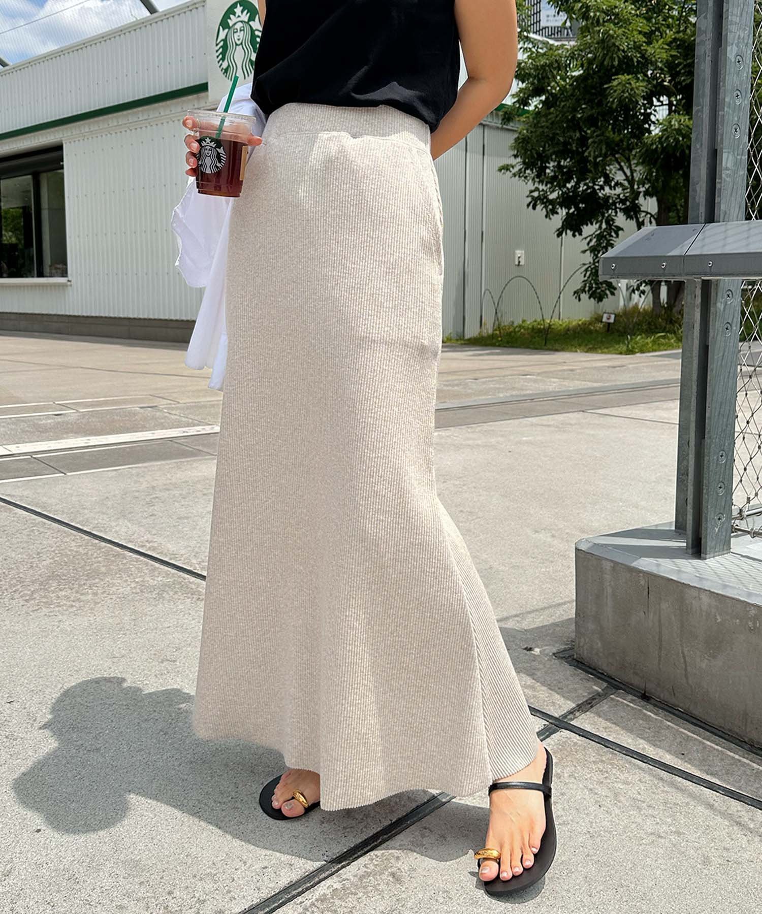 【その他のブランド/Other】のセルフカットリブ マーメイド フレア スカート インテリア・キッズ・メンズ・レディースファッション・服の通販 founy(ファニー) 　ファッション　Fashion　レディースファッション　Ladies' Fashion Online　スカート　Skirt　Aライン/フレアスカート　Flared A-Line Skirts　おすすめ　Recommend　フィット　Fit　フレア　Flare　ポケット　Pocket　マーメイド　Mermaid　エレガント 上品　Elegant　杢ベージュ|ID: prp329100004534104 ipo3291000000032580600