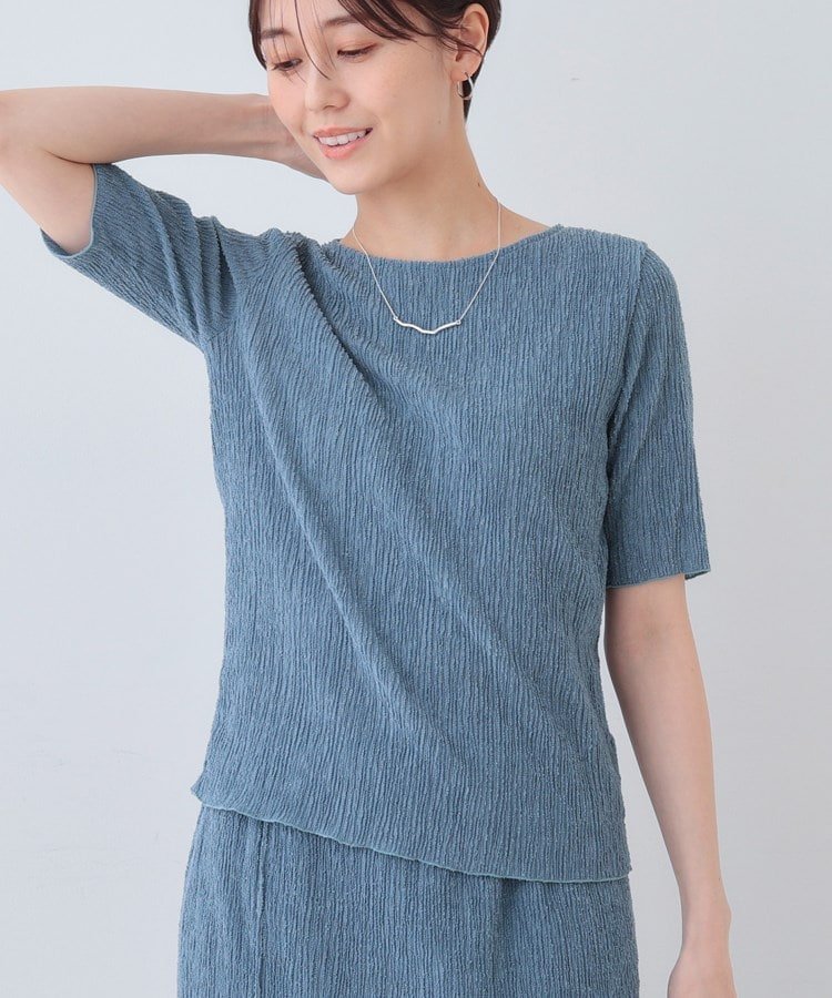 【インディヴィ/INDIVI】の春SALE!【日本製/SETUP可能】ブークレーカットソー インテリア・キッズ・メンズ・レディースファッション・服の通販 founy(ファニー) 　ファッション　Fashion　レディースファッション　WOMEN　トップス・カットソー　Tops/Tshirt　カットソー　Cut and Sewn　おすすめ　Recommend　カットソー　Cut And Sew　シアー　Sheer　ストレッチ　Stretch　セットアップ　Set Up　フェミニン　Feminine　日本製　Made In Japan　春　Spring　軽量　Lightweight　ブルー|ID: prp329100004534137 ipo3291000000032045121