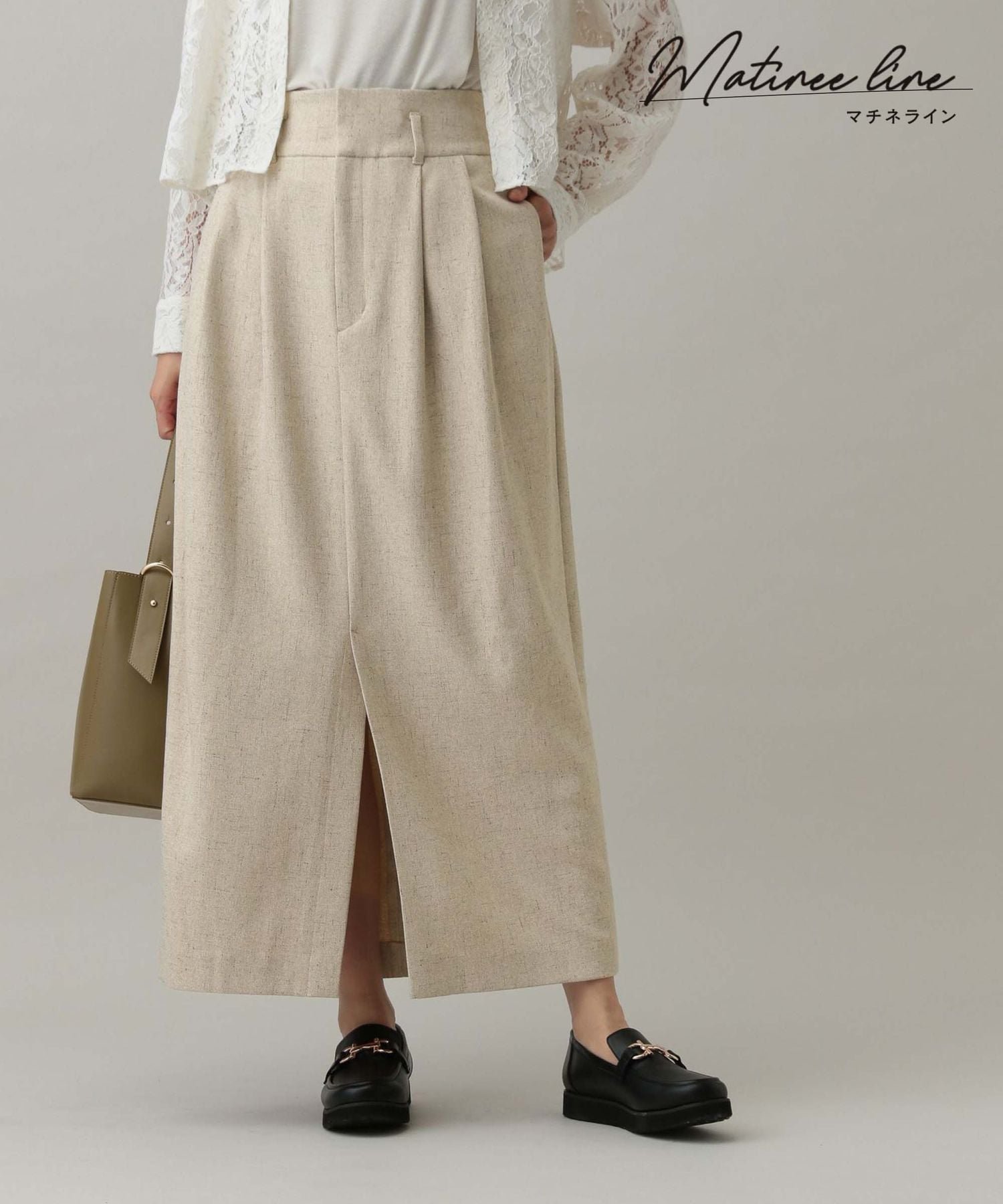 【グローバルワーク/GLOBAL WORK】のMATINEE LINE/カセットアップスカート/282510 インテリア・キッズ・メンズ・レディースファッション・服の通販 founy(ファニー) 　ファッション　Fashion　レディースファッション　WOMEN　セットアップ　Setup　スカート　Skirt　ジャケット　Jacket　ストレッチ　Stretch　スリット　Slit　ビスチェ　Bustier　フェミニン　Feminine　フロント　Front　ミックス　Mix　ワイド　Wide　エレガント 上品　Elegant　楽ちん　Easy　ライトベージュ51|ID: prp329100004534151 ipo3291000000032155420