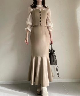 【ジュノア/JUNOAH】のデザインビスチェマーメイドスカートセット 人気、トレンドファッション・服の通販 founy(ファニー) ファッション Fashion レディースファッション WOMEN スカート Skirt |ID:prp329100004534159