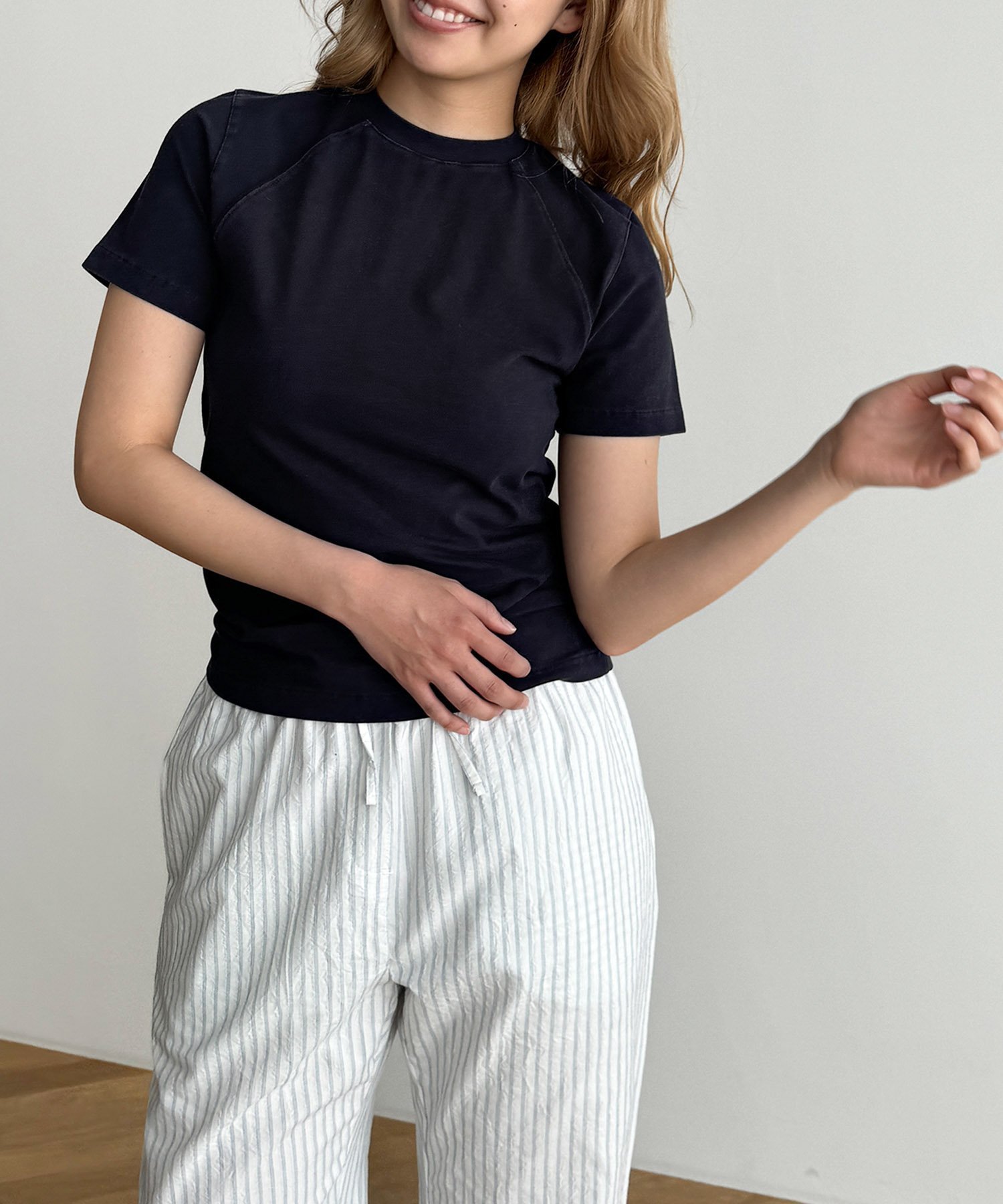【キャナルジーン/CANAL JEAN】のdiggity ソルトウォッシュラグランTシャツ インテリア・キッズ・メンズ・レディースファッション・服の通販 founy(ファニー) 　ファッション　Fashion　レディースファッション　WOMEN　トップス・カットソー　Tops/Tshirt　シャツ/ブラウス　Shirts/Blouses　ロング / Tシャツ　T-Shirts　コンパクト　Compact　スリーブ　Sleeve　デニム　Denim　ワイド　Wide　ネイビー|ID: prp329100004534167 ipo3291000000032045257