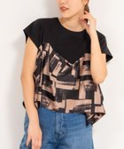 【ノーリーズ/NOLLEY'S】のスカーフ柄ビスチェ付き風Tシャツ ブラック系その他|ID: prp329100004534177 ipo3291000000032045297