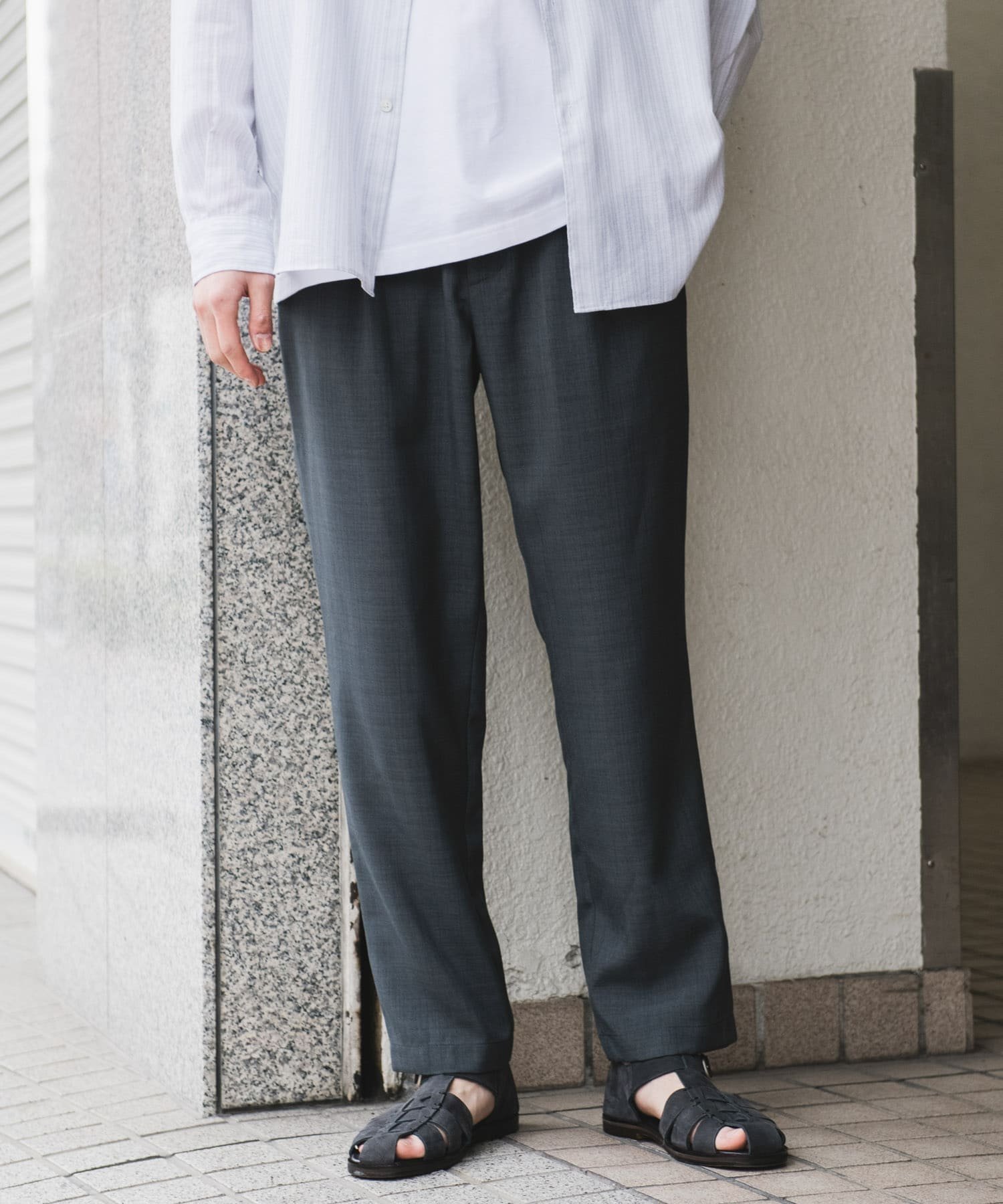 【アーバンリサーチ ドアーズ/URBAN RESEARCH DOORS / MEN】の『イージーケア/速乾』リネンライクイージートラウザー インテリア・キッズ・メンズ・レディースファッション・服の通販 founy(ファニー) 　ファッション　Fashion　メンズファッション　MEN　カーディガン　Cardigan　吸水　Water Absorption　サンダル　Sandals　スマート　Smart　ドローコード　Draw Cord　フロント　Front　リネン　Linen　リラックス　Relax　S/S・春夏　Ss・Spring/Summer　おすすめ　Recommend　夏　Summer　2025年　2025　2025春夏・S/S　Ss,Spring/Summer,2025　GRAY|ID: prp329100004534191 ipo3291000000032360661