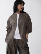 【ラシュッド/LASUD】のペイズリープリントバンドカラーシャツ ダークブラウン|ID: prp329100004534193 ipo3291000000032764800