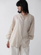 【ラシュッド/LASUD】のペイズリープリントバンドカラーシャツ オフホワイト|ID: prp329100004534193 ipo3291000000032764801