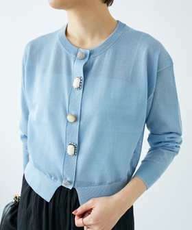 【ルクールブラン/le.coeur blanc】の《手洗い可能》TORRAZZO DONNAビジュー釦カーデ 人気、トレンドファッション・服の通販 founy(ファニー) ファッション Fashion レディースファッション Fashion for Women おすすめ Recommended / Our Picks ビジュー Bijou, Jewel-like Accent モダン Modern, Contemporary 夏 Summer 定番 Standard, Basic Item 春 Spring 羽織 Haori, Light Jacket |ID:prp329100004534200