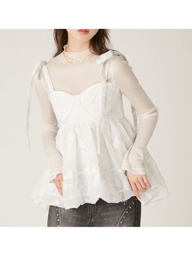 【リリーブラウン/Lily Brown】のシアージャガードペプラムトップス 人気、トレンドファッション・服の通販 founy(ファニー) 雑誌掲載アイテム Magazine Items ファッション雑誌 Fashion Magazines ビジンヒャッカ 美人百花 ヴィヴィ ViVi ファッション Fashion レディースファッション WOMEN トップス・カットソー Tops/Tshirt 3月号 March Issue 4月号 April Issue イエロー Yellow コルセット Corset シャーリング Shirring バランス Balance バルーン Balloon フィット Fit フェミニン Feminine ペプラム Peplum リボン Ribbon 雑誌 Magazine |ID:prp329100004534208