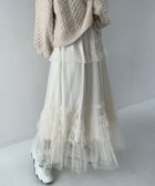 【ジュノア/JUNOAH】のチュールフリルフレアスカート アイボリー|ID: prp329100004534242 ipo3291000000032679646